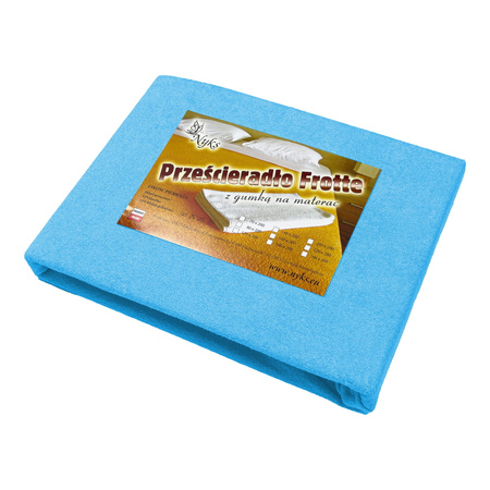 Prześcieradło do łóżeczka z gumką 70x160 frotte Niebieskie